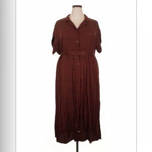 Elegant Maroon Patterned Women's Dress